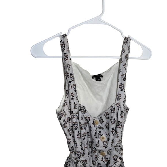 Ann Taylor Tank Top Women's 8 Floral Button Up Tie Sleeveless Lined Shirt - Picture 2 of 12